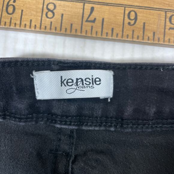 Kensie Womens Black Tapered Leg Mid Rise Wash 5 Pockets Stretch Jeans Sz 8/29 - Picture 5 of 7
